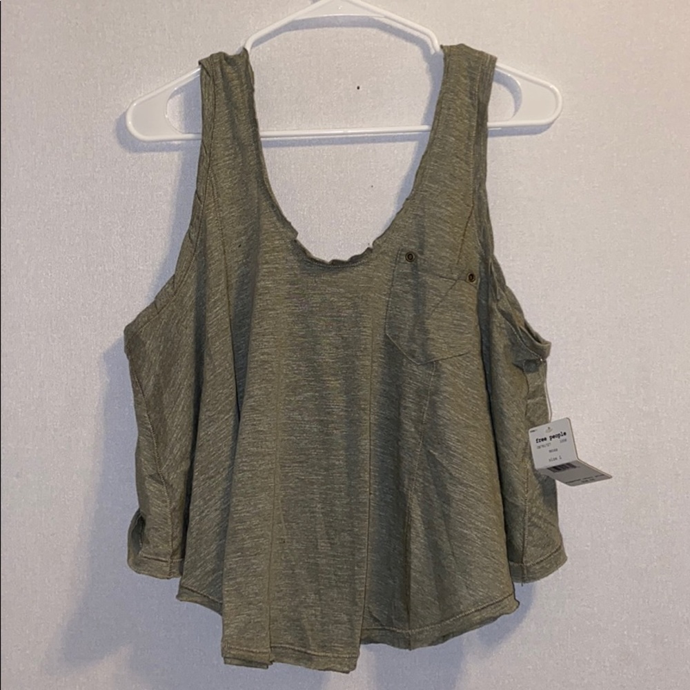 NWT Free People Grey Open-Back Tank Top